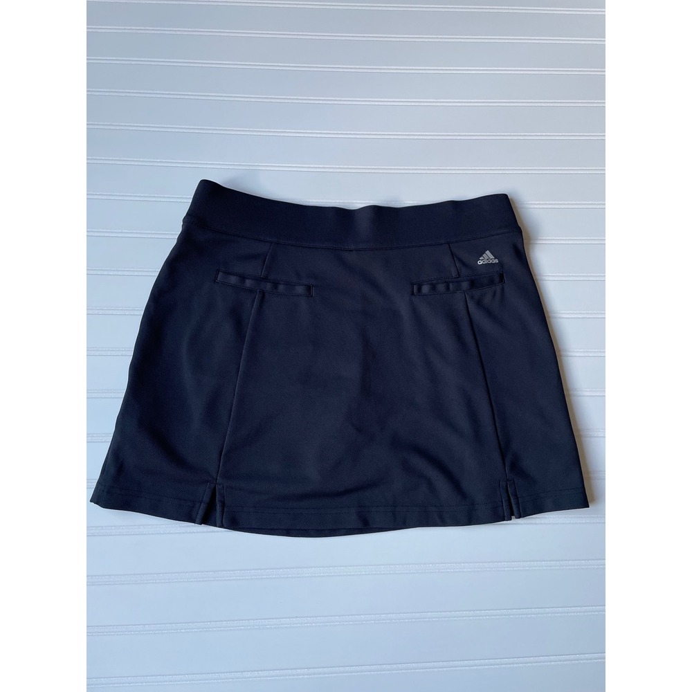 Adidas Athletic Skort Black Sz 10 Golf Tennis Pickleball Mini Skirt with Shorts